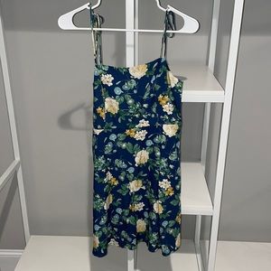 Old Navy Blue Floral Tie-Strap Dress